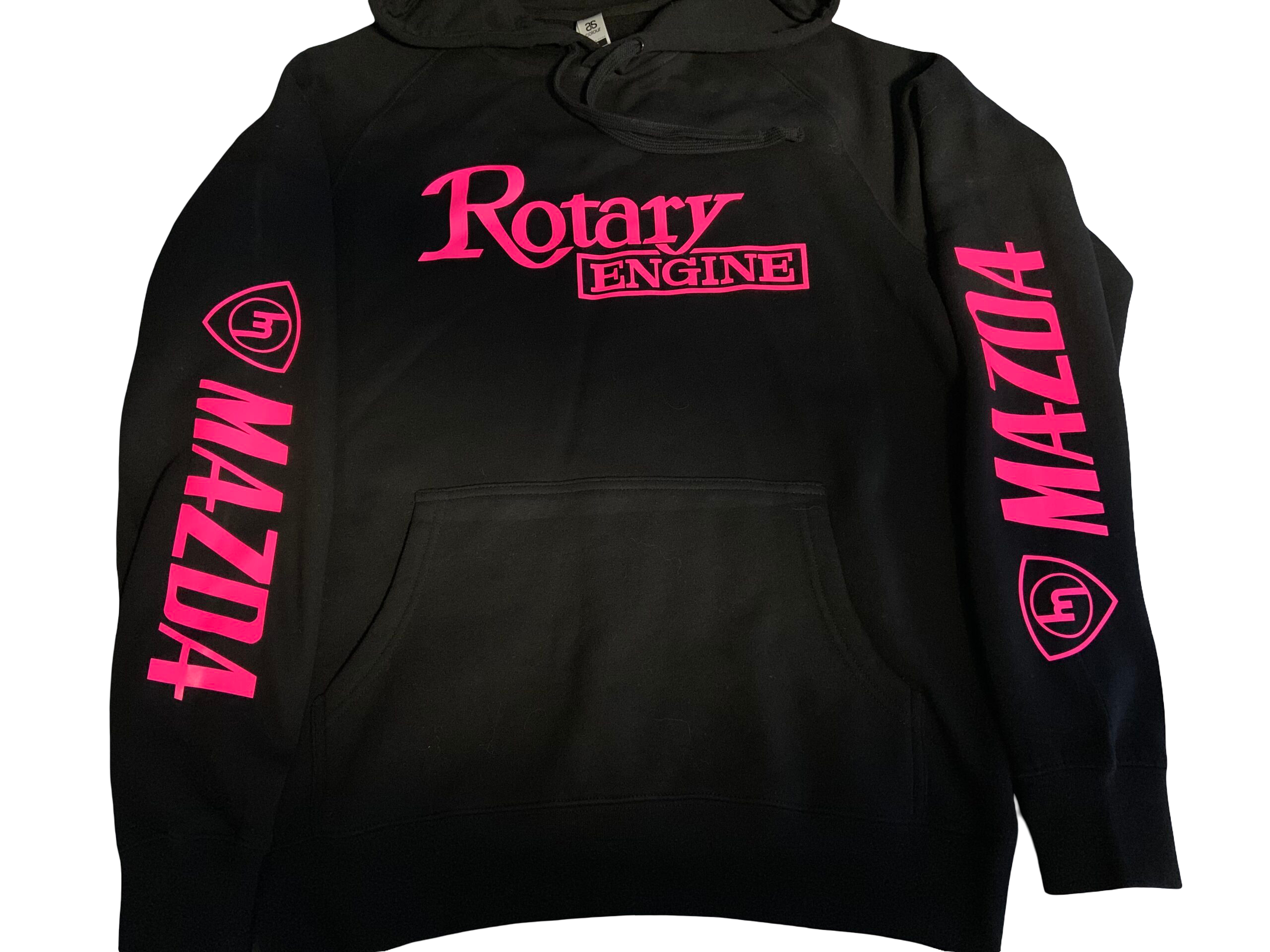 Woman’s Black Hoodie with Pink M MAZDA & ROTARY ENGINE