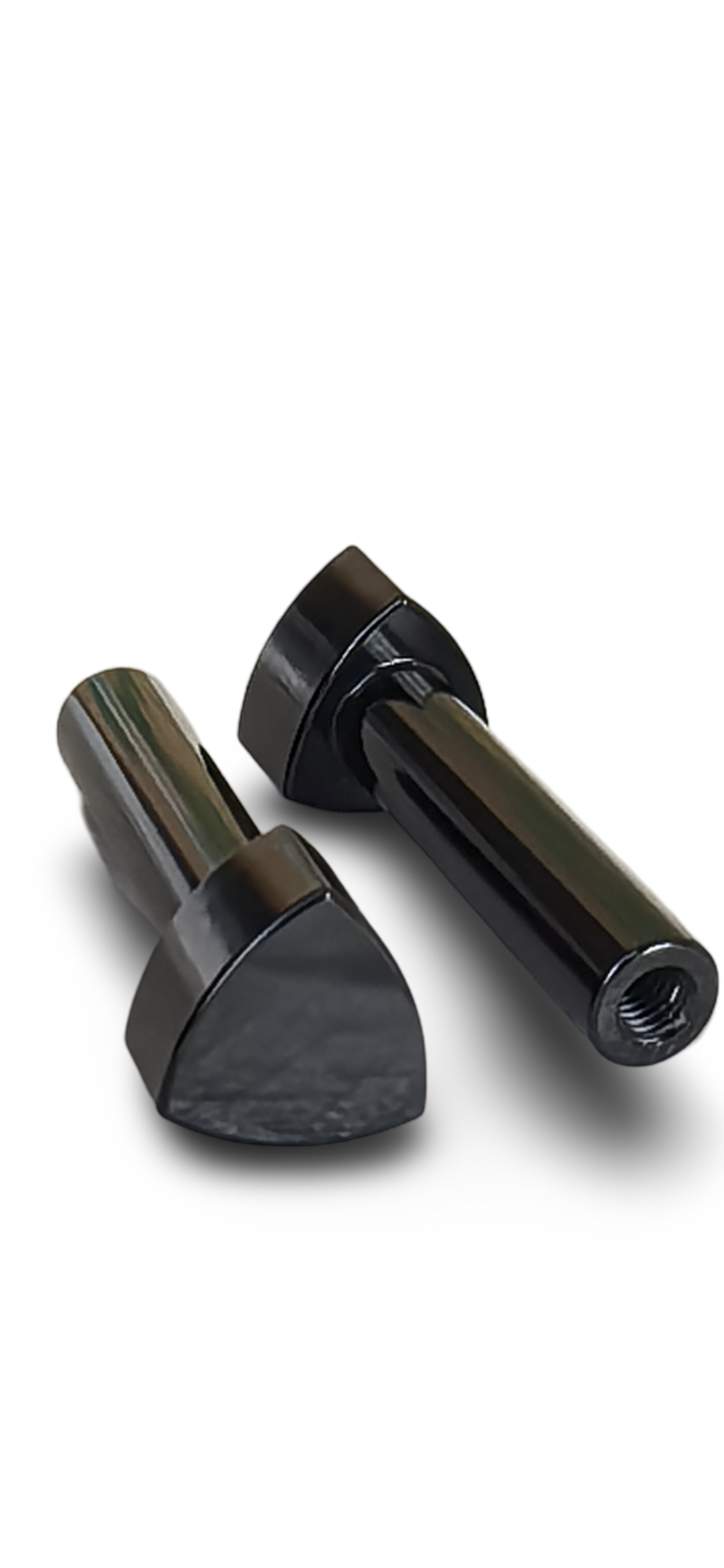 BLACK Blank Billet Door Lock Knobs -  (Pair)