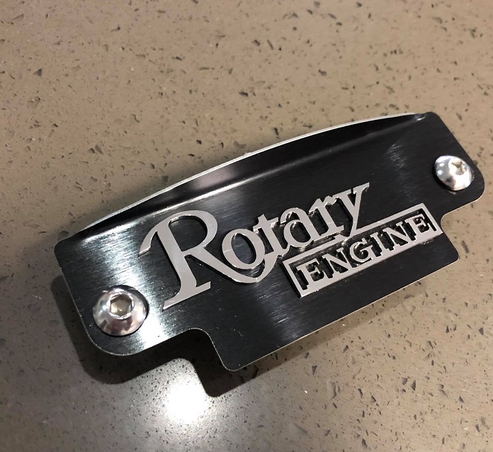 Polished Rotary Engine black plate 12a cover