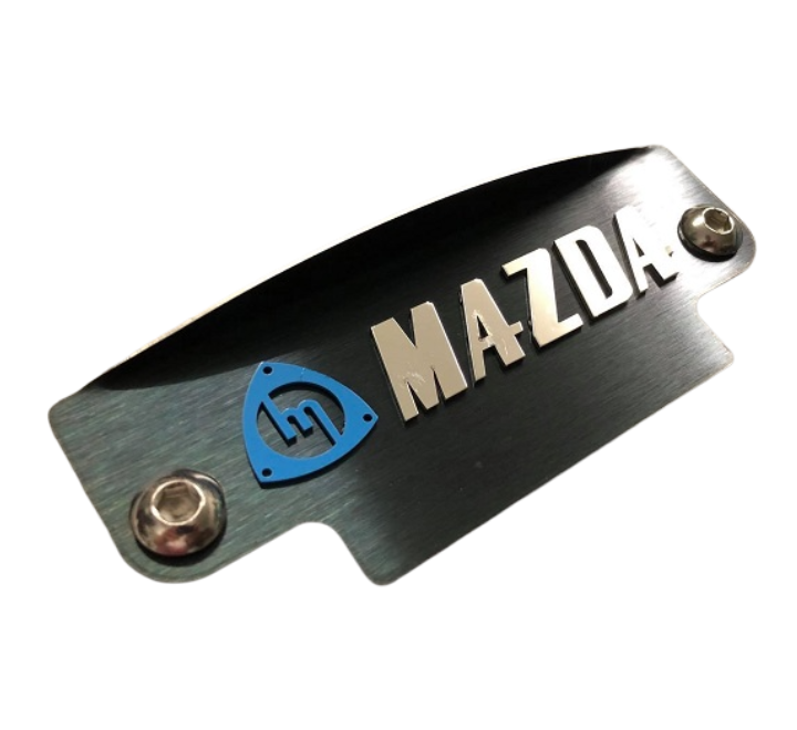 Blue M polished Mazda black plate